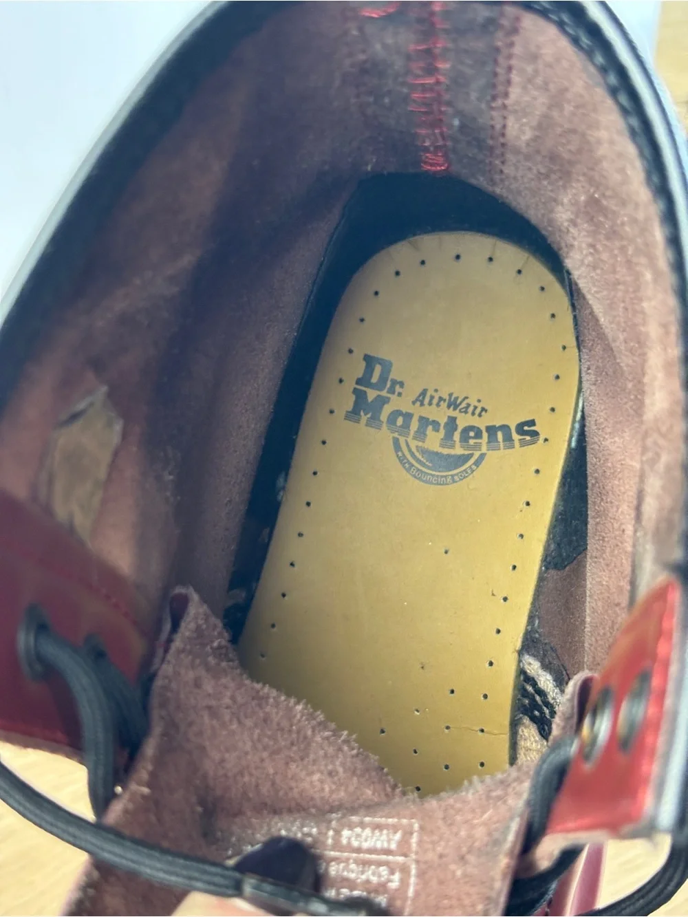 Dr. Martens Men's 7 Woman’s 8 Burgundy Leather Lace-Up Boots with Black Laces